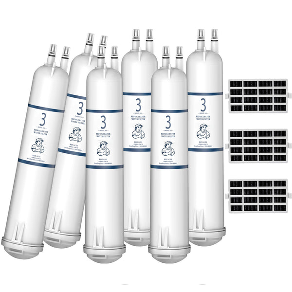 6pk EDR3RXD1 4396841 9083 Compatible Refrigerator Water Filter 4396710 with Air Filter